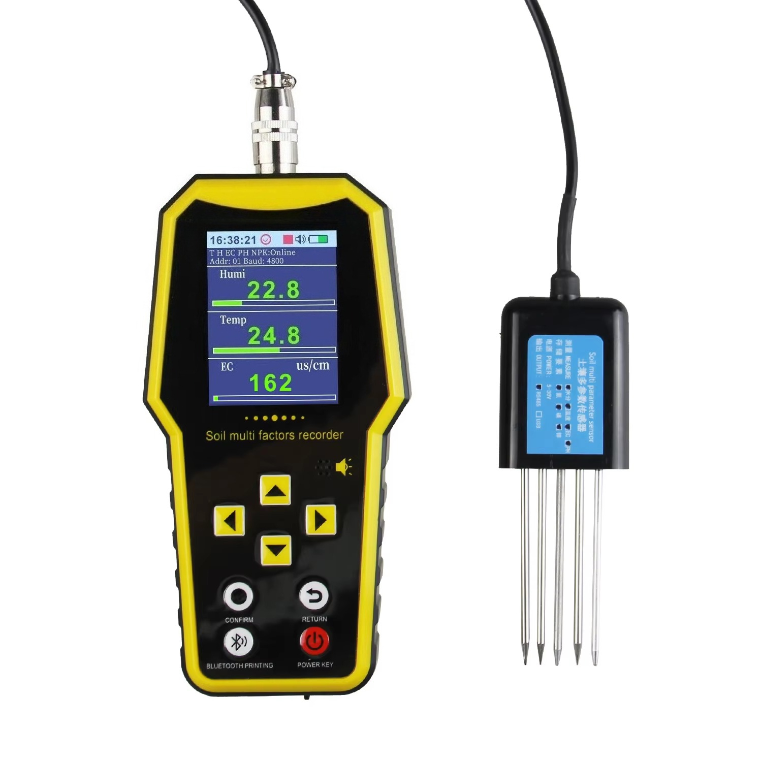 Temperature Humidity Sensor - 7 in 1 휴대용 토양 수분