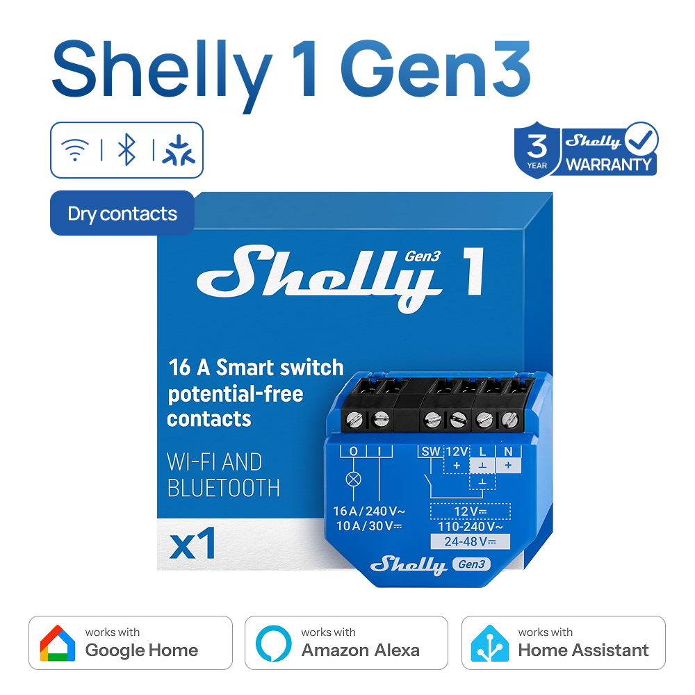 Shelly Relay Module - 셸리 1세대3 드라이 콘택트 스마트 스위치