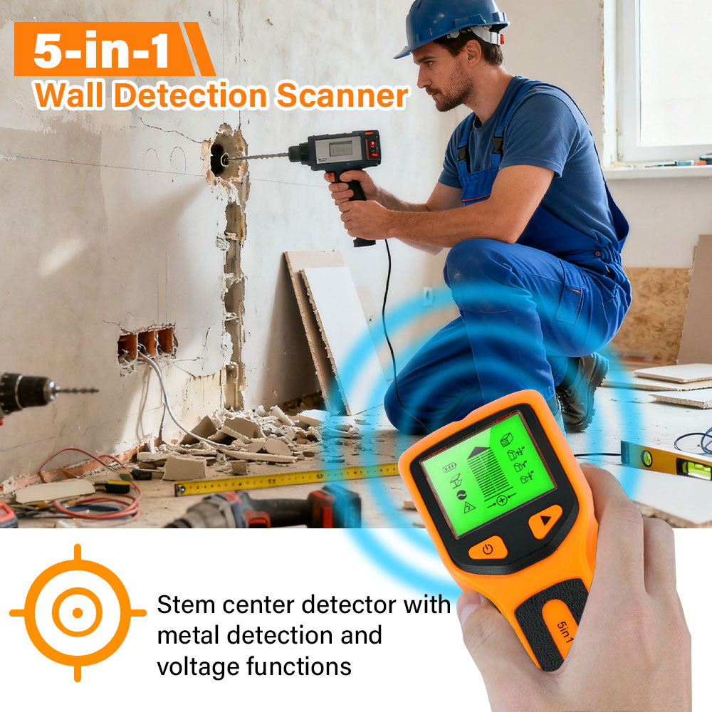 Water Leak Detector Wired - 벽 스터드 탐지기 5 in 1