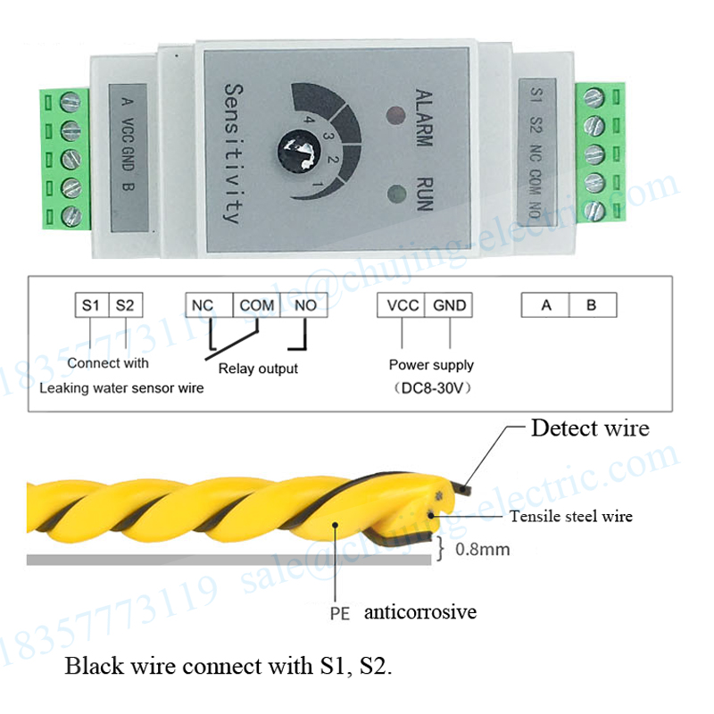 Din 액체 누수 감지기 알람 장치 1 세트, 센서 와 - Water Leak Detector Wired 리뷰 및 가격