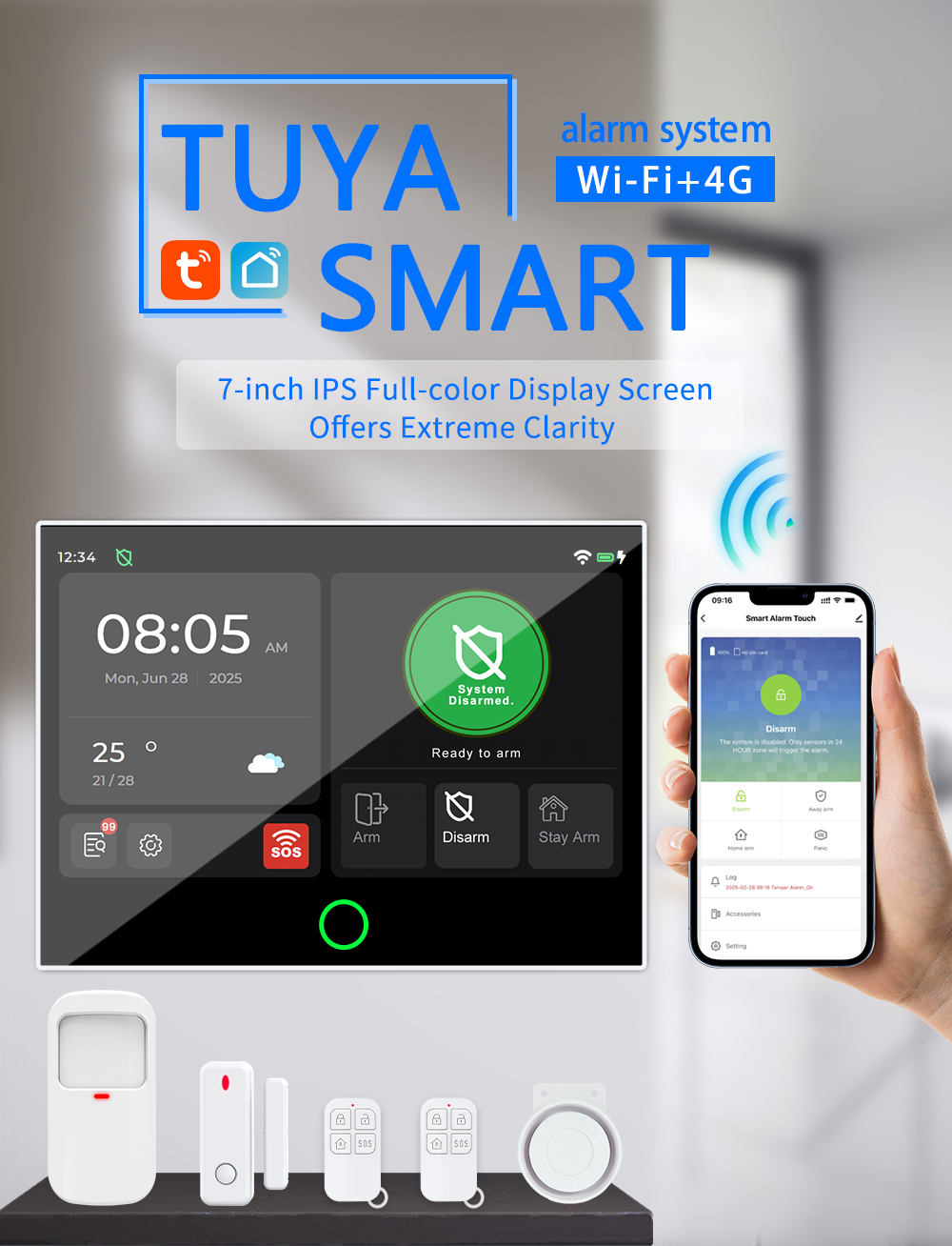 신제품 7인치 터치스크린 4G WiFi 시스템, 무선  - Motion Sensor Pir Wired 리뷰 및 가격