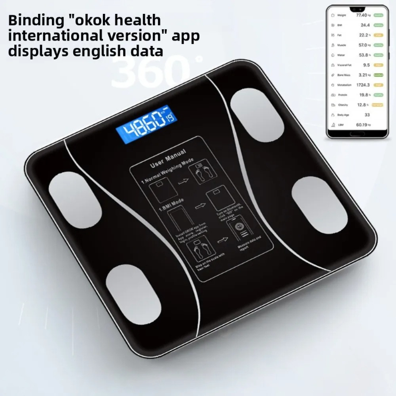 26X26cm 충전식 모델 스마트 체지방 측정기 (앱  - Home Automation Industry 리뷰 및 가격