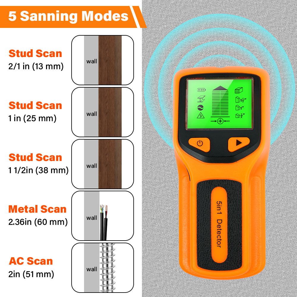 새로운 5-in-1 벽 탐지기 휴대용 나사 기둥 탐지기 - Water Leak Detector Wired 리뷰 및 가격