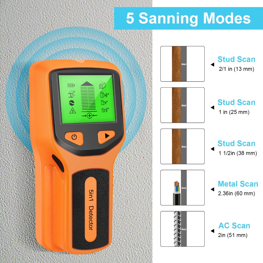 5 in 1 디지털 스터드 탐지기 휴대용 벽 스캐너 ( - Water Leak Detector Wired 리뷰 및 가격