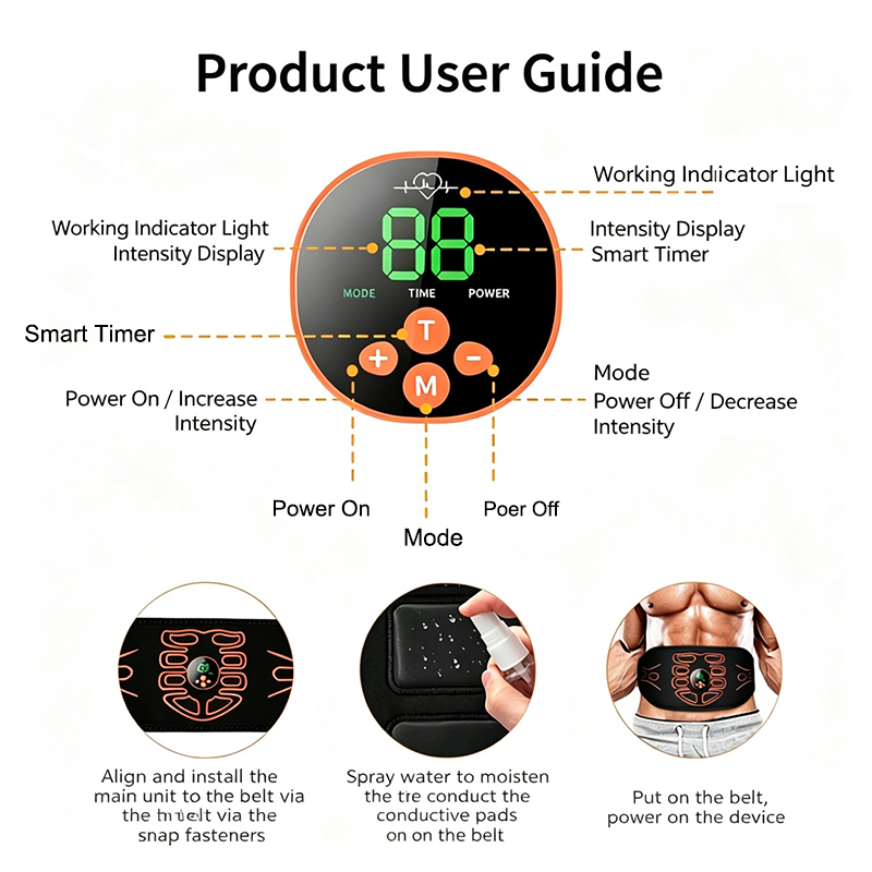 복부 토닝 벨트 스마트 복근 트레이너 근육 토너 바디  - Home Automation Industry 리뷰 및 가격